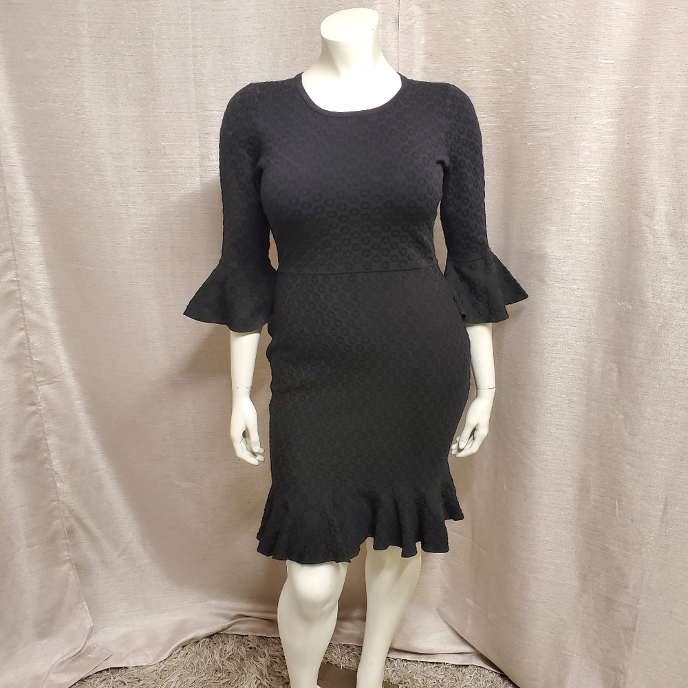 Black Ruffle Trim Dress